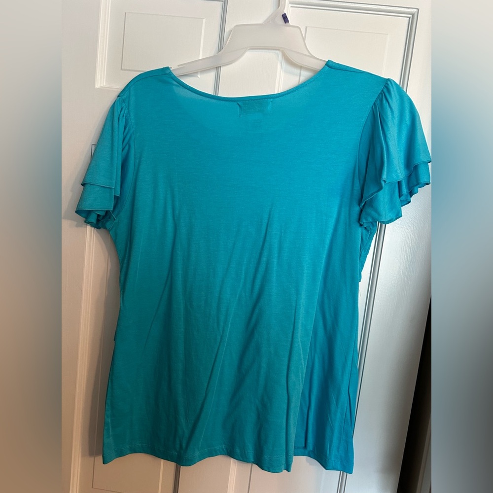 Casual Living Turquoise Short Sleeve Tee Size 2X - Picture 5 of 6